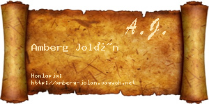 Amberg Jolán névjegykártya