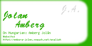 jolan amberg business card